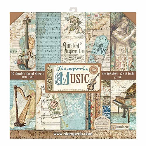 STAMPERIA INTERNATIONAL, KFT SBBL48 Pad di Carta 12X12 10PK Music, Multicolore, Taglia Unica