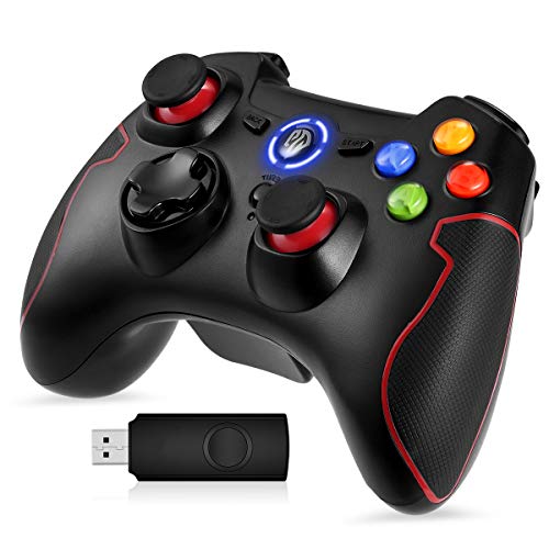 EasySMX ESM-9013 - Controller gioco senza fili, Nero/Rosso