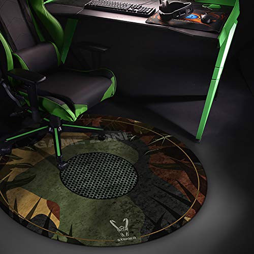 Woxter Stinger Floorpad Camouflage - Alfombrilla Gaming de suelo, Tapete Protector para suelo - Resistente al agua, Lavable, 100% Microfibra, Diámetro 120 cm, Color camuflaje