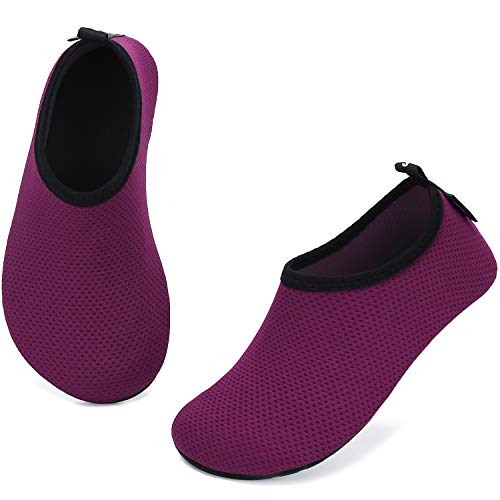 katliu Bambini Scarpe da Immersione Ragazze Ragazzi Scarpette da Surf da Scoglio Water Shoes per Piscina Nuoto Spiaggia Canottaggio Vela Aqua Cycling Snorkel Mare Fiume(032 Viola, 20/21 EU)