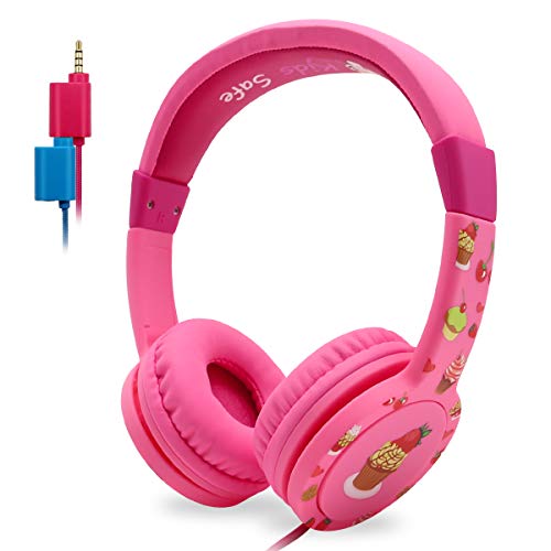 Cuffie per Bambini, EasySMX KM-669 Wired Over Ears Cuffie per Bambini con Microfono, Controllo in Linea, Limitazione del Volume a 85 dB, ABS Adatto ai Bambini, con jack Aux da 3,5 mm per Bambini (Blu)