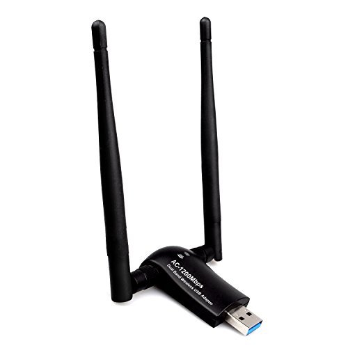 sumgott Adattatore WiFi 1200mbps, Chiavetta WiFi USB 3.0 Ricevitore Antenna Dongle Dual Band 5dBi 5GHZ 802.11ac Wireless Adapter WiFi per PC Laptop Windows XP/Vista/7/8/10 Mac