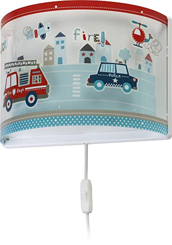 Dalber - Lampada da parete E-27, Polizia, Multicolore, 31 x 14.5 x 22.5