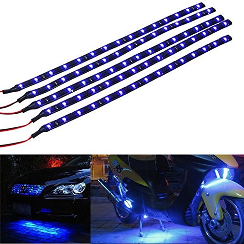 Mintice™ 5 X blu 12V striscia luminosa sottoscocca impermeabile flessibile 15 LED 30 centimetri auto veicolo auto griglia