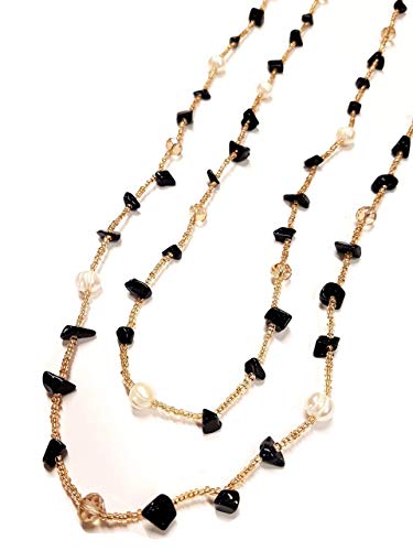 Laura Loison bijoux- Collana lunga per Donna con perle e pietre naturali
