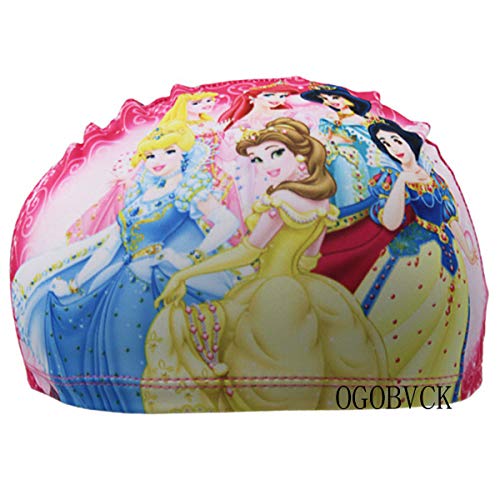 OGOBVCK il Nuoto Cappello Childrens Panno Tessuto Nuoto subacqueo Cartoon Multicolore della Cuffia Maschio o Femmina (SixPrincesses)