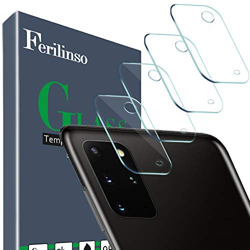 Ferilinso [Realizzato in Vetro Duro Compatibile con Il Protettore Dell'obiettivo della Fotocamera Samsung Galaxy S20 Plus, [4 Pack] Custodia in Vetro Temperato Compatibile [Alta Definizione] (Chiaro)