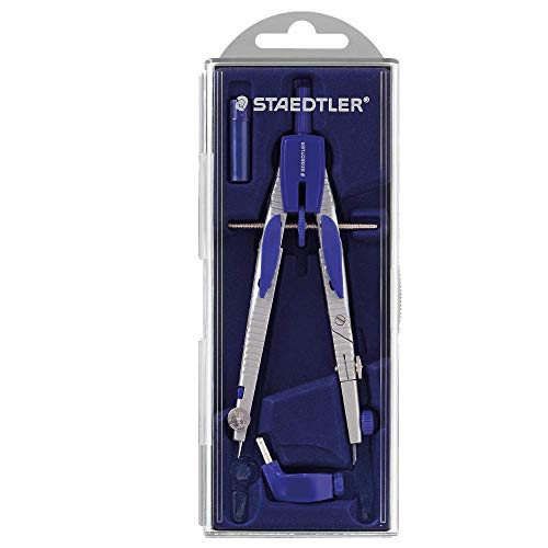 STAEDTLER compasso professionale leggero e regolabile, dotato di adattatore universale e mine di ricambio, ideale per il disegno tecnico, 553 01