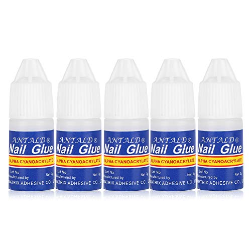 Nail art Gel UV Colla per unghie Usa per strass Adesivi per unghie Punte false Adesivi Decorazione per glitter, 5 pezzi