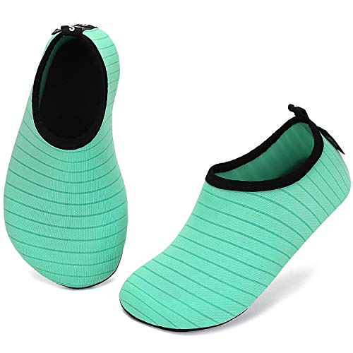 katliu Bambini Scarpe da Immersione Ragazze Ragazzi Scarpette da Surf da Scoglio Water Shoes per Piscina Nuoto Spiaggia Canottaggio Vela Aqua Cycling Snorkel Mare Fiume(033 Verde, 32/33 EU)