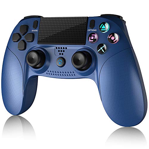 Gamory Controller per PS4 Blu Joystick Touch Panel con Doppia Vibrazione Induzione Sei Assi Audio Wireless Controller per PS4 /Silm/Pro /PS3/PC