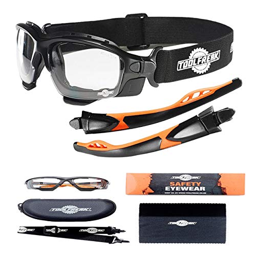 Spoggles di sicurezza Premium by ToolFreak | Combinazione perfetta di occhiali protettivi (Lenti trasparenti)