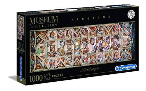 Clementoni- Vatican Puzzle-Volta della Cappella Sistina Panorama-1000 Pezzi, Multicolore, 39498