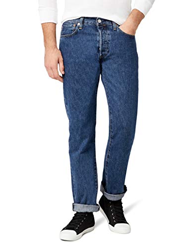 Levi's 501 Original Fit Jeans, Blu Stonewash, 36W / 34L Uomo