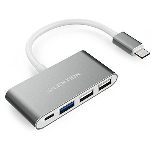 lention Hub USB-C 4 in 1 con Porte Type C, USB 3.0, USB 2.0 Mac Air 2018, 2019, MacBook PRO 13/15 (Thunderbolt 3), ChromeBook, Altro, Adattatore di Ricarica e Collegamento multiporta - Space Gray