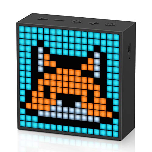 Divoom Timebox Evo Speaker Portatile Bluetooth Pixel Art con 256 Luci a LED Programmabili, Sveglia Intelligente con Previsioni Meteo, Notifiche 3,9 x 1,5 x 3,9 pollici - Nero