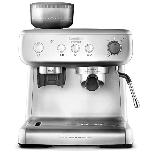 Breville - Caffettiera Espresso, sistema Thermoblock con tecnologia PID, 2 litri potente vaporizzatore latte Con macinino multicolore