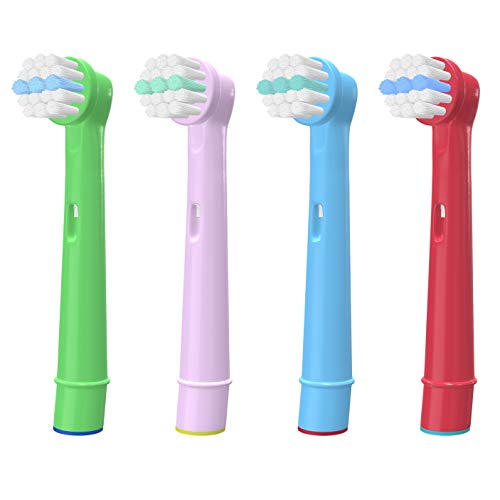 WuYan Compatible for Oral B Toothbrush Head for Kids, Childrens Electric Toothbrush Heads Replacement Heads Braun Compatible, for 3D White, Dual Clean, Precision Clean, White Clean