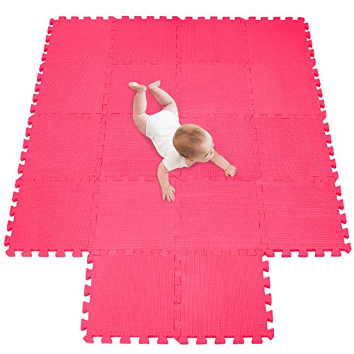 meiqicool Tappeto Puzzle per Bambini e Neonati in Schiuma 1,42x1,14m più Spesso e Morbido per Gattonare e Giocare Sicuro, Inodore, Senza Formammide, Certificato EN-71 | Idea Regalo con Custodia