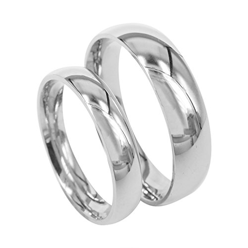 Everstone anello di coppia Fede nuziale Anello di fidanzamento Titanio Anelli d'argento Taglia 7-37