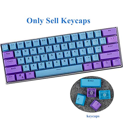 Sunzit Keycaps, 61 Keycaps Backlight Due Colori Meccanica Tastiera PBT Keycap per Tastiera con Layout USA per GH60 / RK61 / ALT61 / Annie/Keyboard Poker Keys(Vendi Solo i keycap)