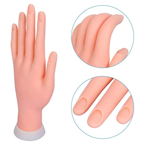 Mano per Pratica - Modello Flessibile Movable Morbida Plastica per Nail Art Manicure Dito di Formazione 9.3 * 6.0 * 24.5cm