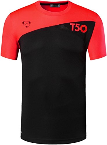 jeansian Uomo Asciugatura Rapida Sportivo Maglietta Gym Wear Workout T-Shirts LSL131 Black XL