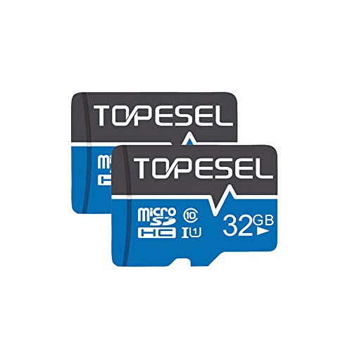 TOPESEL Scheda Micro SD da 32 GB, Scheda di Memoria MicroSDHC fino a 85 MB/s, UHS-I, classe 10, U1 (2 pezzi)