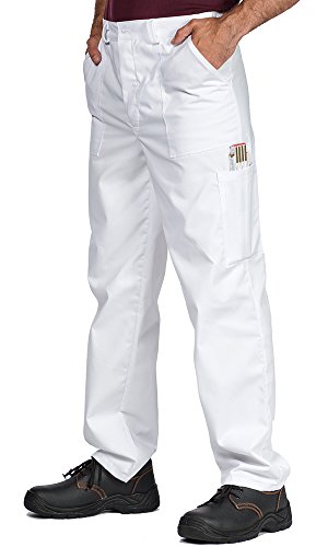 Pantaloni da lavoro uomo, S-3XL, Made in EU,Colori diversi, ProWear (XXL, Bianco)