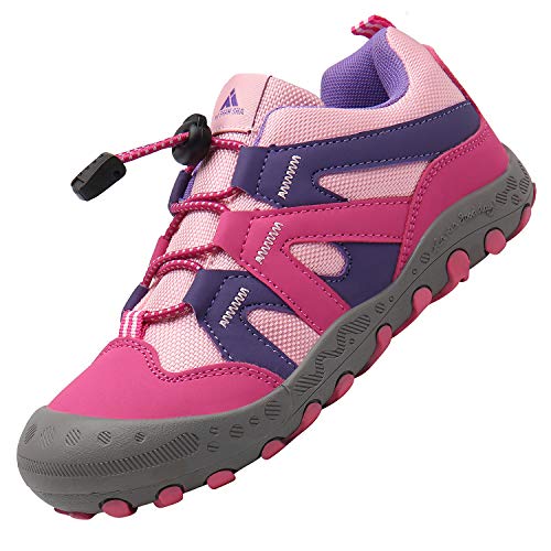 Scarpe Bambini Scarpa da Trekking Ragazze Antiscivolo Scarpette da Escursionismo Bambina Leggero Calzature Bambino Estive Rosa 30 EU