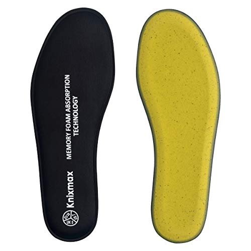 Knixmax Uomo Donna Solette Memory Foam molto morbide Confort Suole Scarpe per Stivali da Lavoro e Passeggio, Sport Solette per Assorbimento Degli Urti e Ammortizzazione per Piedi, Comfort W-Nero-41