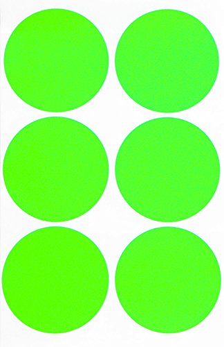 Royal Green Adesivi Rotondi Verde Fluorescente Multiuso 50mm - Bollini Colorati Scrivibili 5cm - Confezione da 180 Pezzi