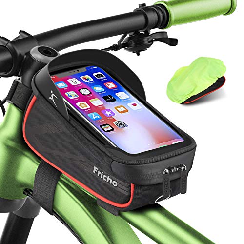 Borsa Bici Regalo Uomo con Supporto per Telefono, Borse Bici regalo festa del papà Impermeabili per Telaio Borsa da Bicicletta per Smartphone Sotto i 6.5 '' regalo pasqua