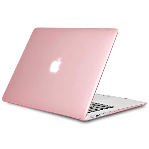 TECOOL Custodia MacBook Air 13 Pollici 2010-2017 (Modello: A1466 / A1369), Ultra Sottile Plastica Case Cover Rigida Copertina per MacBook Air 13.3 - Rosa Cristallo