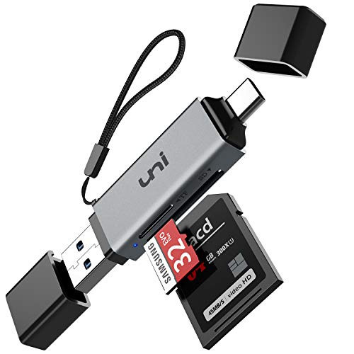 USB 3.0 Lettore di Schede, uni Lettore di Schede USB Tipo C/Thunderbolt 3 SD/MicroSD Adattatore OTG, compatibile per iPad Pro 2020/2018, MacBook, Galaxy S20, Huawei P40, Mate 30 e altro