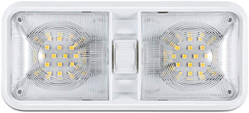 Kohree Lampade LED 12V RV 600 LM Lampada da Soffitto con Interruttore Plafoniere Tettuccio Illuminazione interna per auto/Rimorchio/camper/barca Luce Bianco naturale 4000-4500K 48 x 5050 SMD