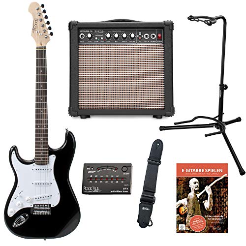 Rocktile Pro ST3-BK chitarra elettrica versione mancina (Lefty) set