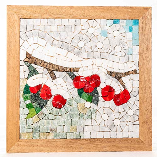 Idea Regalo Originale: Quattro Stagioni - Inverno - Kit mosaico fai da te - 23x23 cm - tessere mosaico in marmi policromi selezionati di Origine Italiana e Vetri di Murano-Venezia