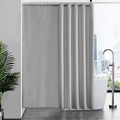 Furlinic Tenda Doccia Antimuffa Tessuto in Poliestere Grande Tende Doccia Impermeabile Lavabile Grigio Tenda Vasca da Bagno con 12 Ganci 200x200cm.