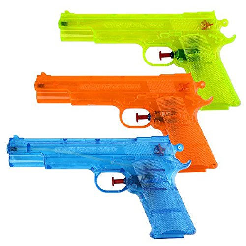 Schramm® 3 Pezzi Pistole ad Acqua Classiche Pistole ad Acqua da ca. 20,6 cm Pistola ad Acqua