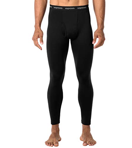LAPASA Uomo Pantaloni Termici Invernali Ad Alta Densità Intimo Super Termico Heavyweight M25 (Medium, Nero)