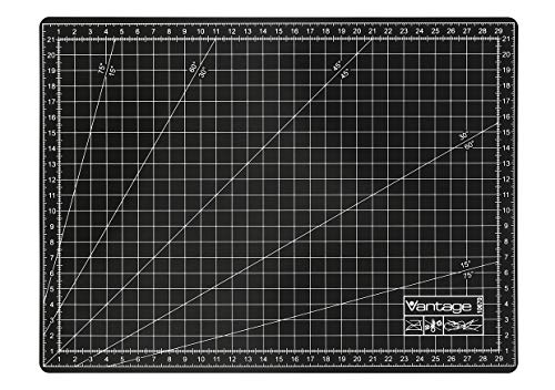 Dahle Vantage - Tappetino da taglio, formato A4, 22 x 30 cm, autorigenerante, utilizzabile su entrambi i lati, con griglia, colore: Nero