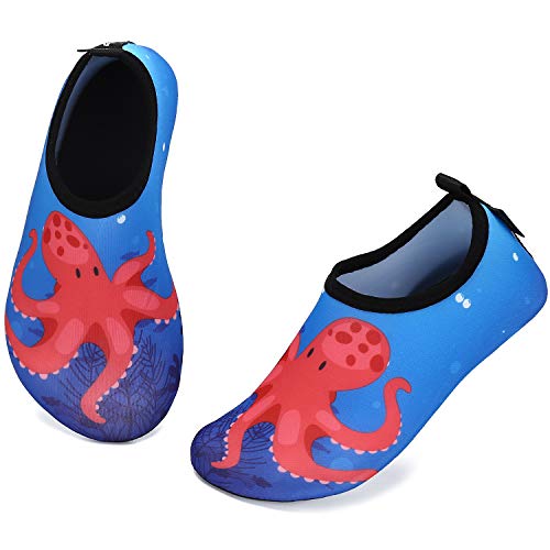 katliu Bambini Scarpe da Immersione Ragazze Ragazzi Scarpette da Surf da Scoglio Water Shoes per Piscina Nuoto Spiaggia Canottaggio Vela Aqua Cycling Snorkel Mare Fiume(068 Navy, 28/29 EU)