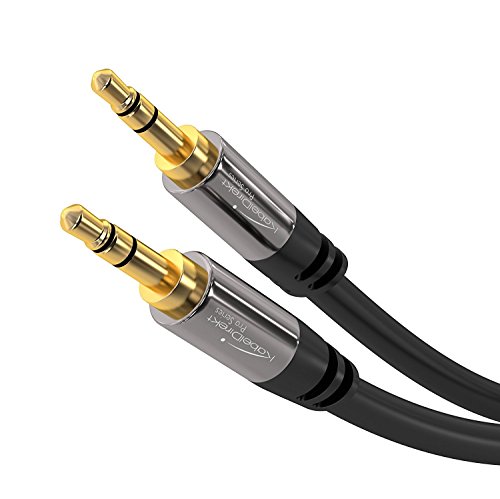 KabelDirekt Cavo Aux Jack, Audio Mono/Stereo Connettore Maschio 3.5 mm, PRO Series, per Lettori MP3, iPhone, Notebook, Smartphone, Standard, 5 m, Nero/Grigio