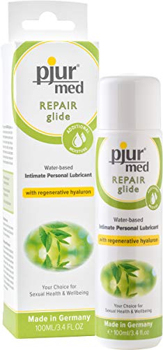 pjur med REPAIR glide - Gel lubrificante medicinale a base d’acqua - l’acido ialuronico rigenera la pelle secca e stressata (100ml)