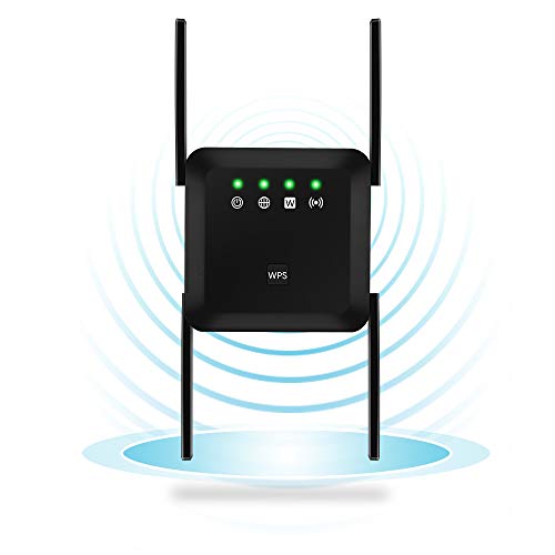 Ripetitore WiFi Extender 1200Mbps DualBand (5G/867Mbps+2.4G/300Mbps) per Tutti i Modem Router, 4 Antenne Copertura Completa a 360 ° con modalità AP/Ripetitore