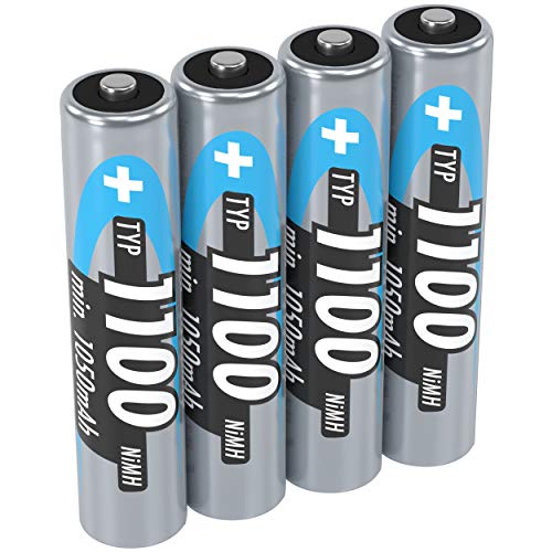 ANSMANN 4x Batterie ricaricabili mini stilo AAA - Tipo 1100 (min. 1050 mAh) 1,2V NiMH - Pila a ricarica veloce - fino a 1000 cicli di ricarica eco-friendly