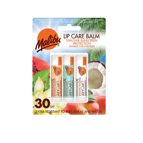 Malibu Blister Lipbalm con SPF30, Mango / menta / Tropical 12 ml