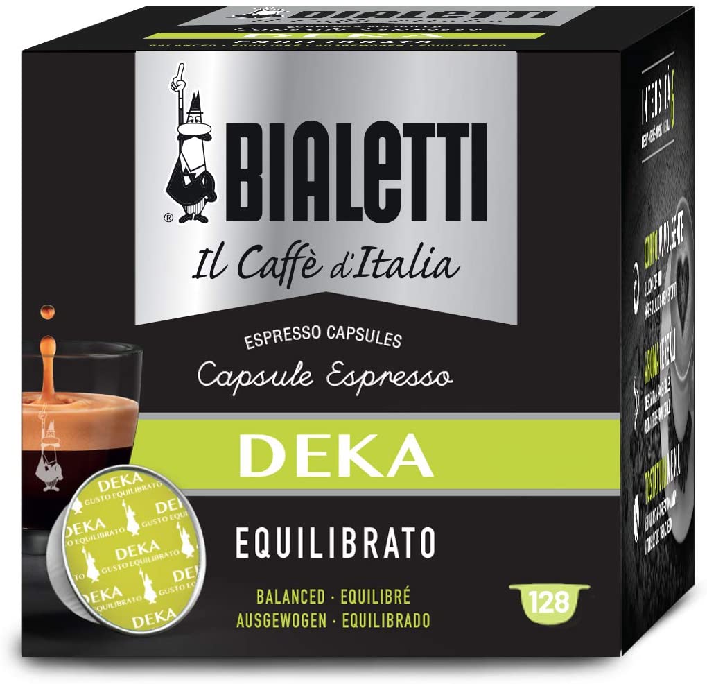 Bialetti Caffè d'Italia Deka (Gusto Equilibrato) - Multipack 128 Capsule