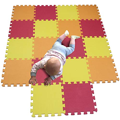 MQIAOHAM baby bambini bambino foam giochi gioco incastro mat per pezzi play puzzle schiuma tappetino tappeto Arancione Yellow Rosso 102105109